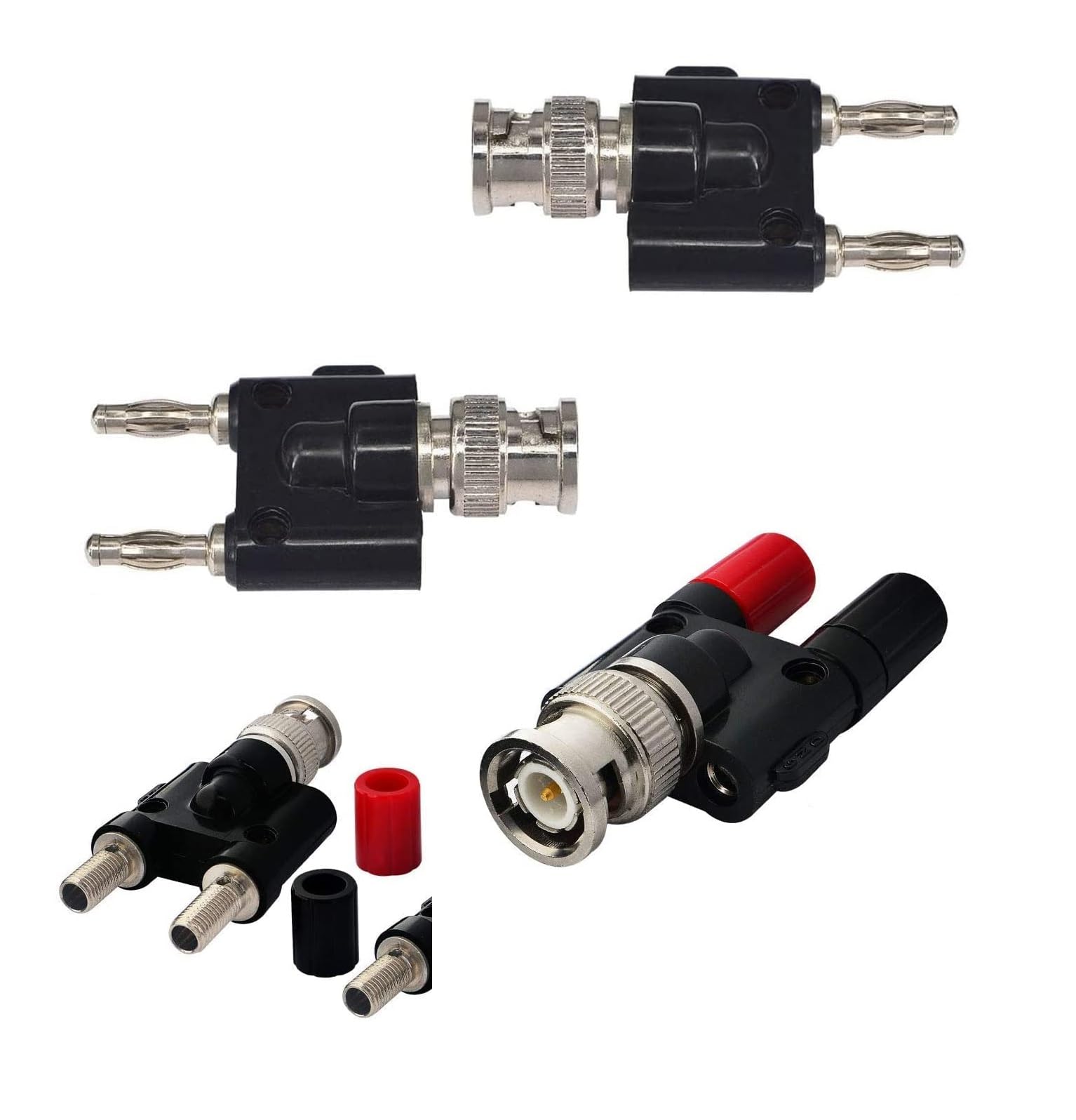 [ 20 Pieces ] Gold Plated Banana Audio Connector ; 4mm Audio Speaker Wire Cable Screw Banana Plug Connector Adapter Red 10 Pieces, Black 10 Pieces