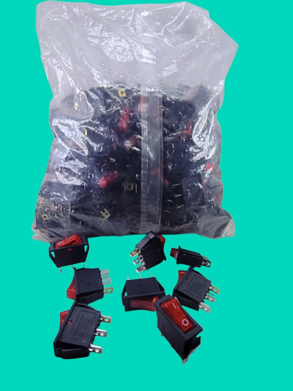 [ Pack of 2 - Pieces ] 15 Ampere 250V/20A 125V 3 Pin Industrial Grade 2 Position Mini Boat Toggle Snap AC Rocker Switch KCD3 Red Light Illuminated LED ON/OFF