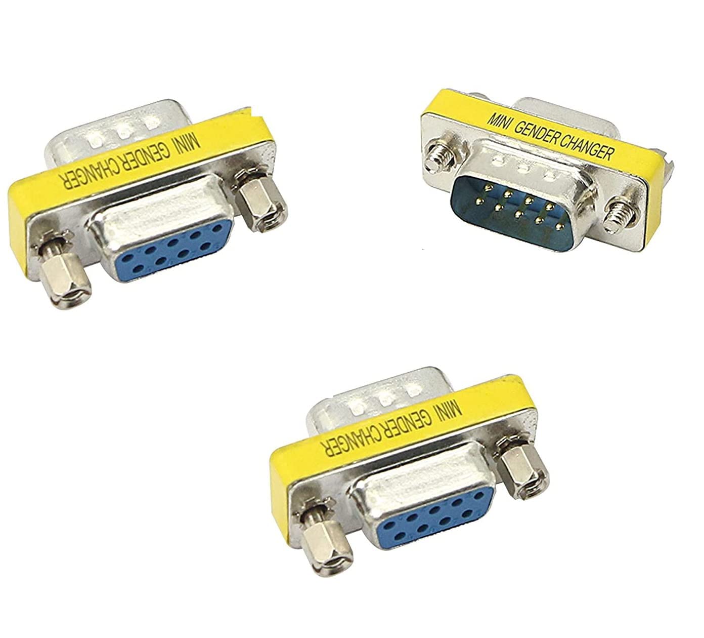 [ 2 Pieces DB9 9 Pin RS-232 Serial Connector DB9 Male to Male Cable Coupler Adapter (DB9 Male/Male)