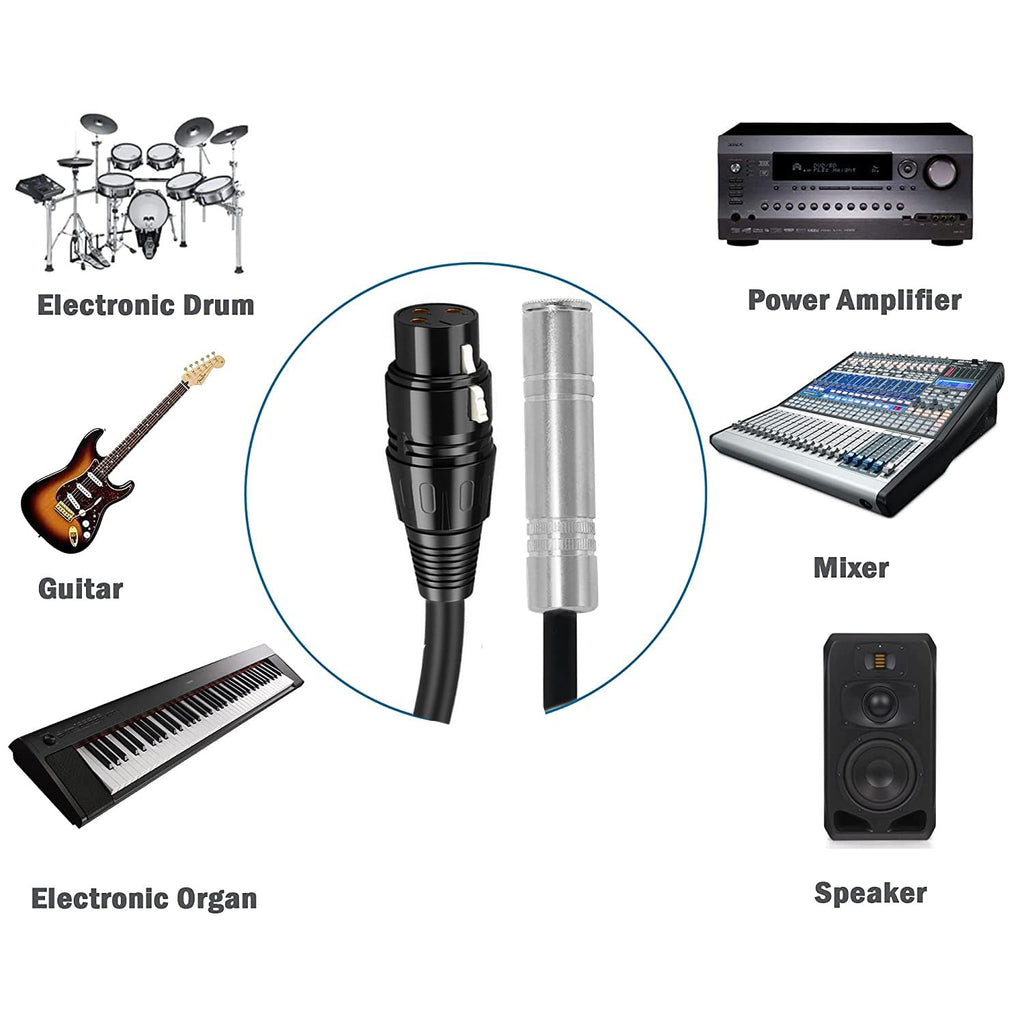 [ 1 Piece / 0.3 Meters ] 3.5mm Stereo Female to XLR Female (30 CM) Cable, Balanced 3.5mm Female to XLR Female Stereo Audio Adapter, 1/8" TRS to XLR Female Connector