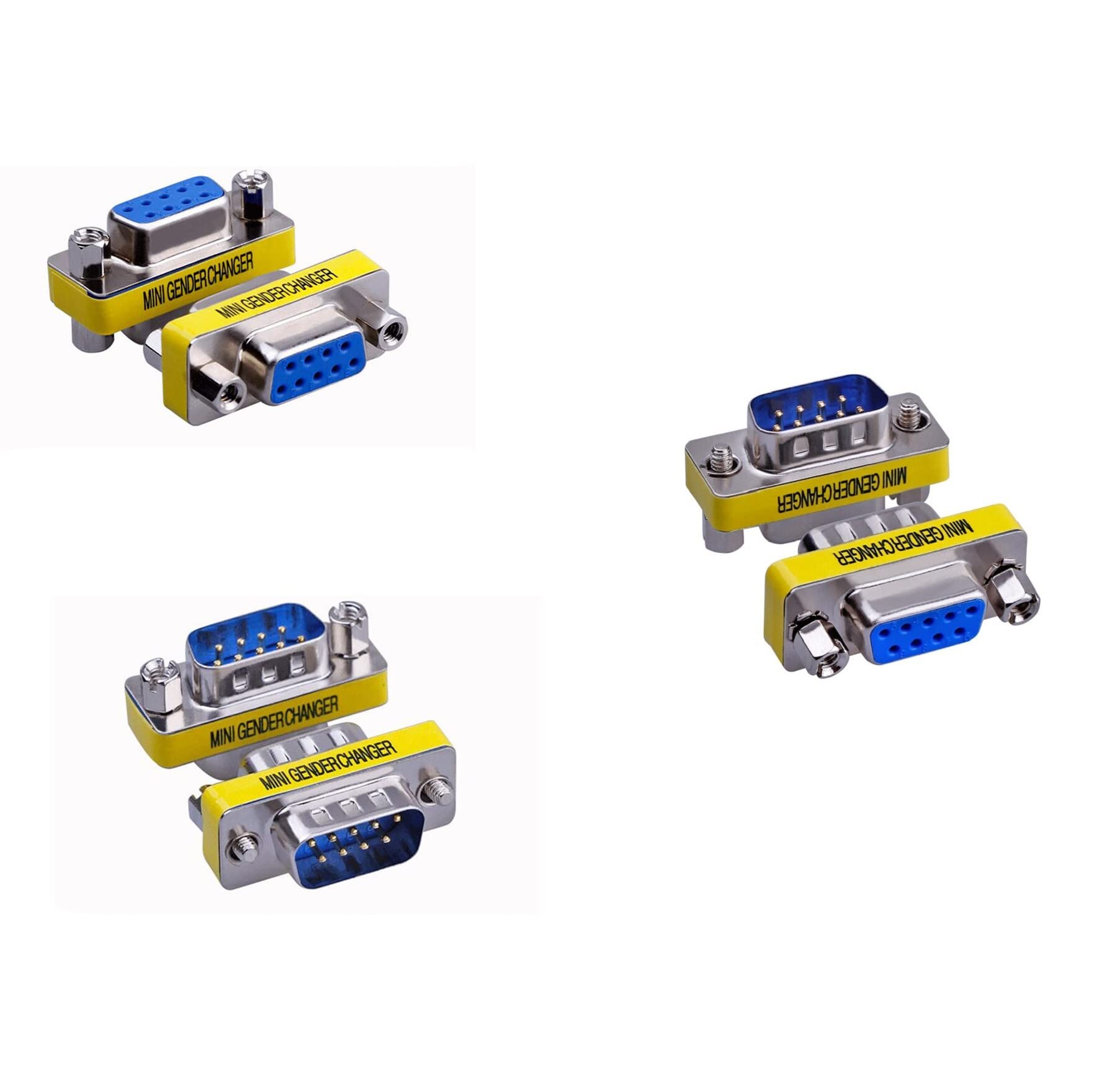 [ 2 Pieces DB9 9 Pin RS-232 Serial Connector DB9 Male to Male Cable Coupler Adapter (DB9 Male/Male)