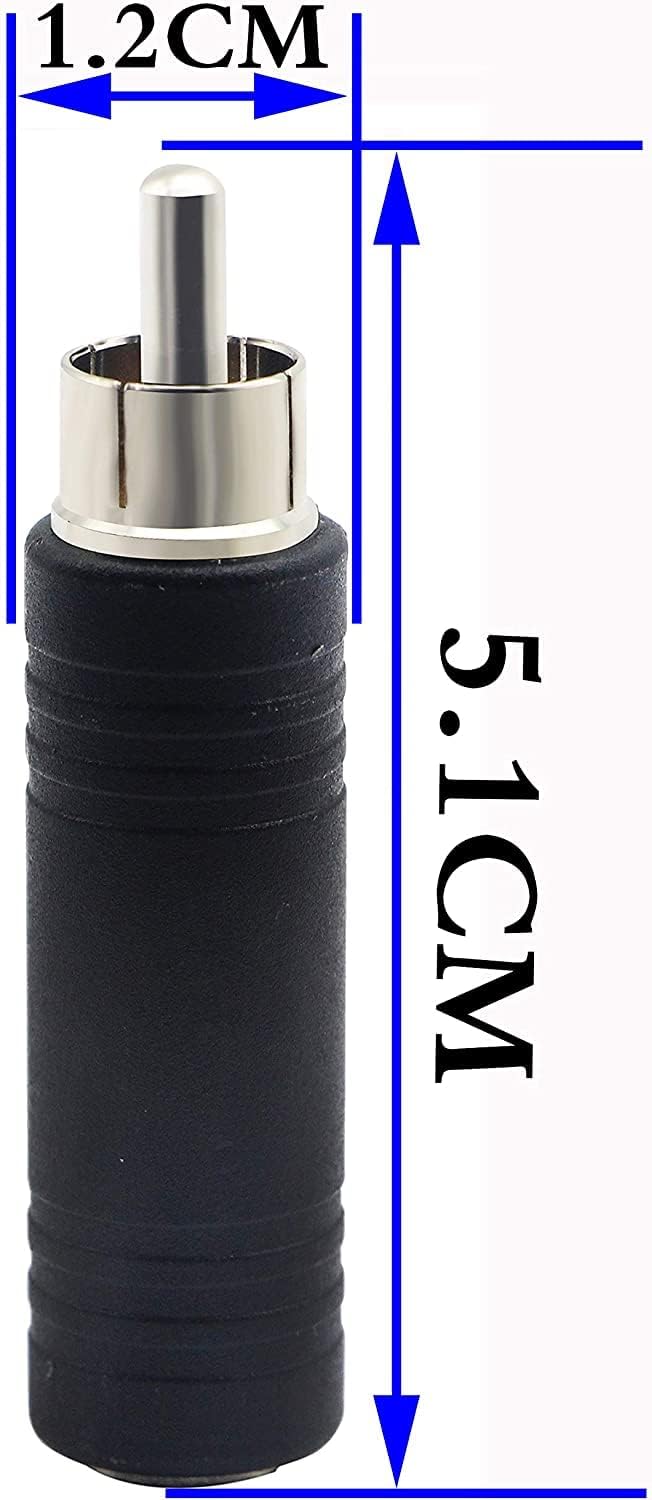 [ 5 Pieces 6.35mm to RCA Adapter RCA Male Plug to 6.35mm 1/4 Inch Mono Female Audio Mic Plug Adapter Jack Converter
