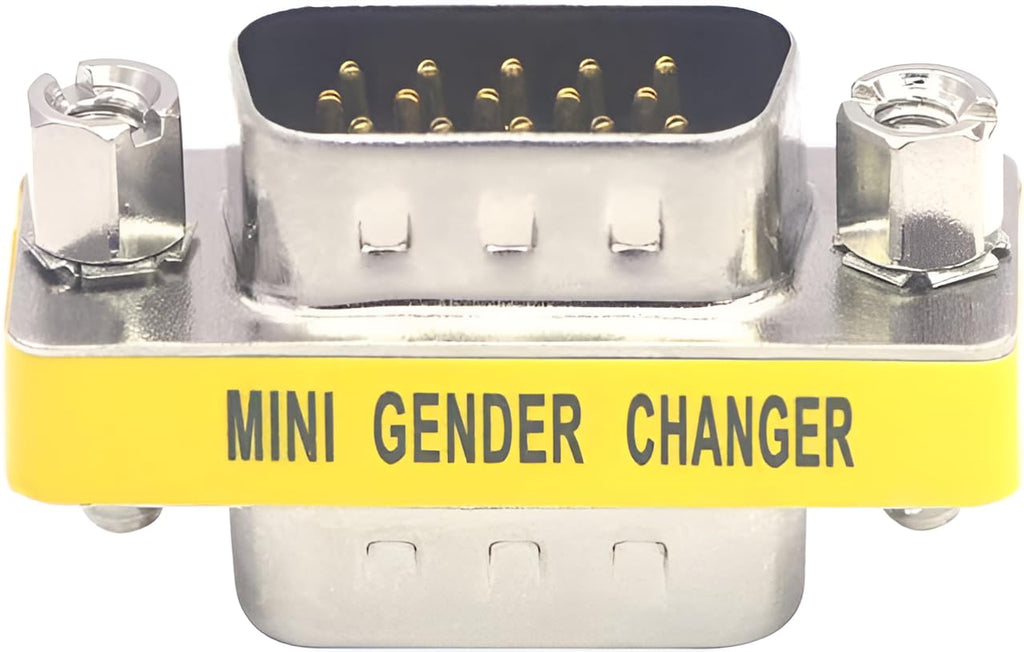 3-Piece VGA Gender Changer Combo - HD15 SVGA Adapters (Female to Female, Female to Male, Male to Male) - Mini Coupler Set