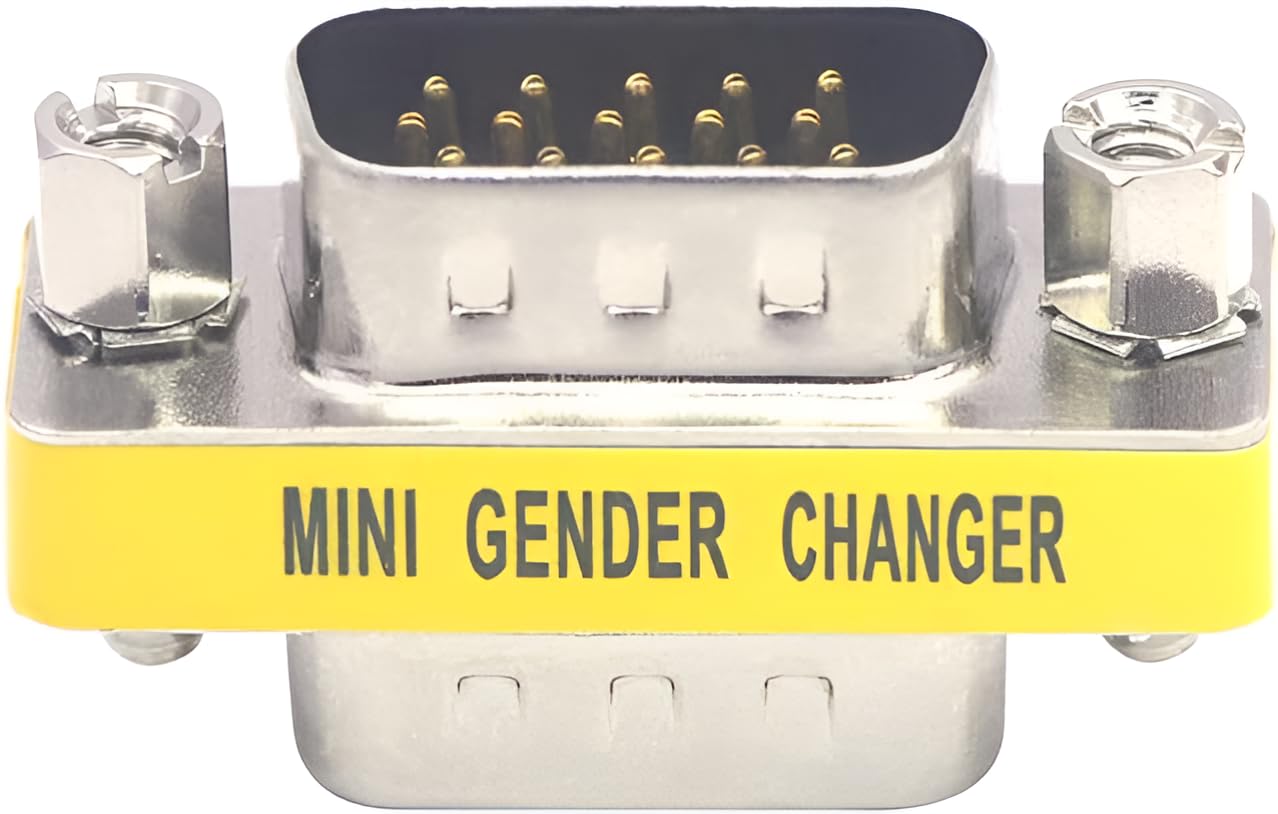 3-Piece VGA Gender Changer Combo - HD15 SVGA Adapters (Female to Female, Female to Male, Male to Male) - Mini Coupler Set