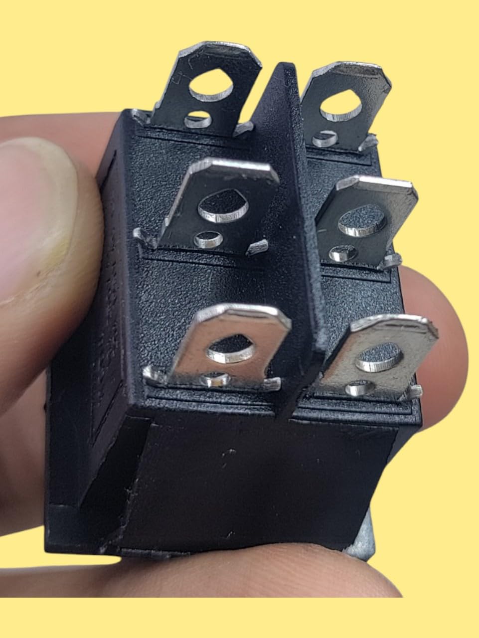 (Pack of 2 - Pieces)3 Position Rocker Toggle Switch 6 Pin AC 125V/10A, 250V/16A ON-Off-ON DPDT for Boat Rocker Switches Car Auto Boat Power Rocker Switches (Black) Color