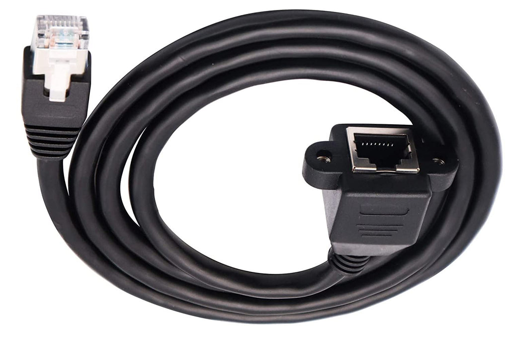 ( 100 CM RJ45 M/F [ 1 Piece ] RJ45 Male to Female Extension Cable with Screw Panel Mount Extension Cable For Cat5 Cat5e Cat6 Cat6e Cat7 Network Ethernet Cable