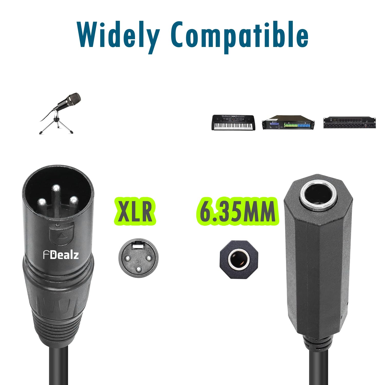 [ 1.5 Meter ] Mono 6.35 Male to 6.35 Female Cable 150CM, 1/4" to 1/4" TS Male to Female Cable, 6.35mm Mono Male to 6.35mm Mono Female Audio Cable for Amplifier, Speaker, Guitar