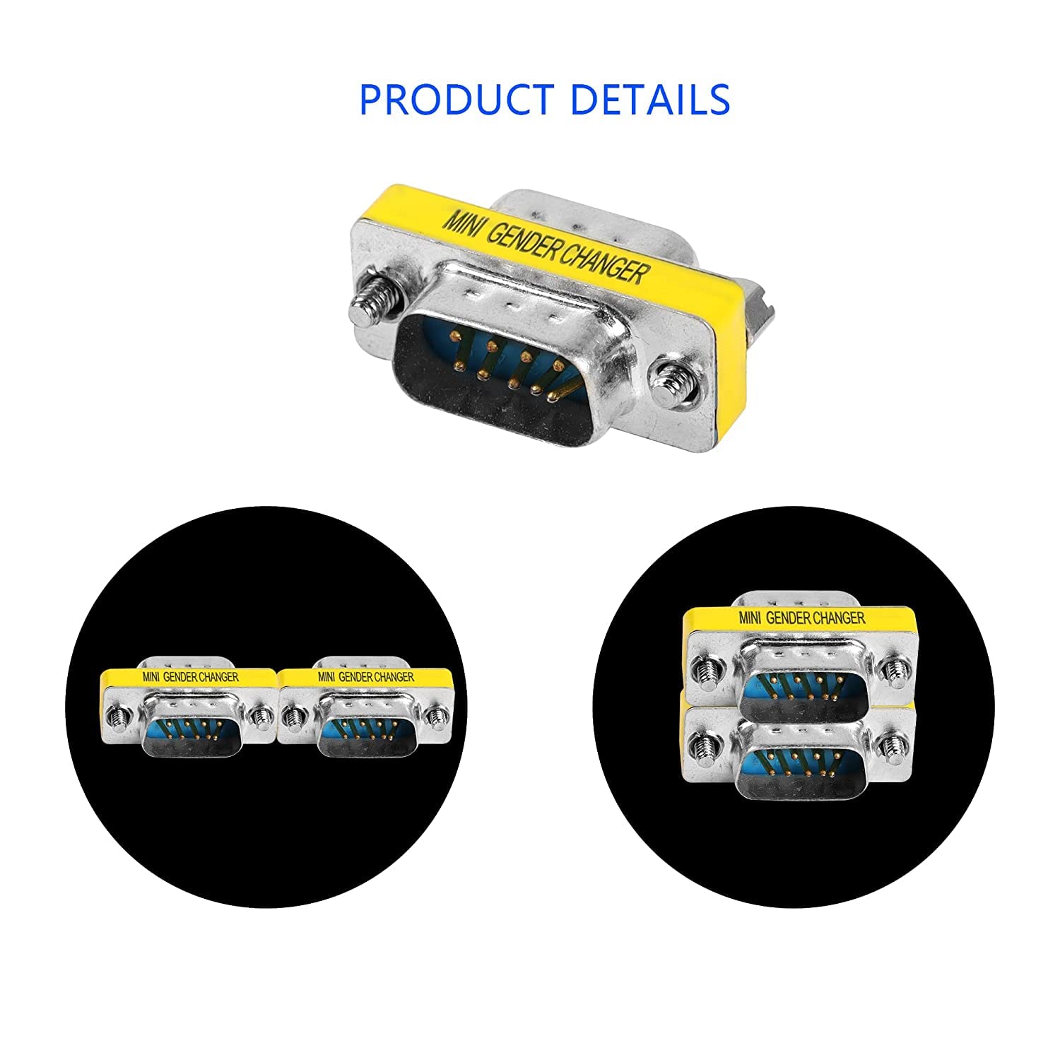 [ 2 Pieces DB9 9 Pin RS-232 Serial Connector DB9 Male to Male Cable Coupler Adapter (DB9 Male/Male)