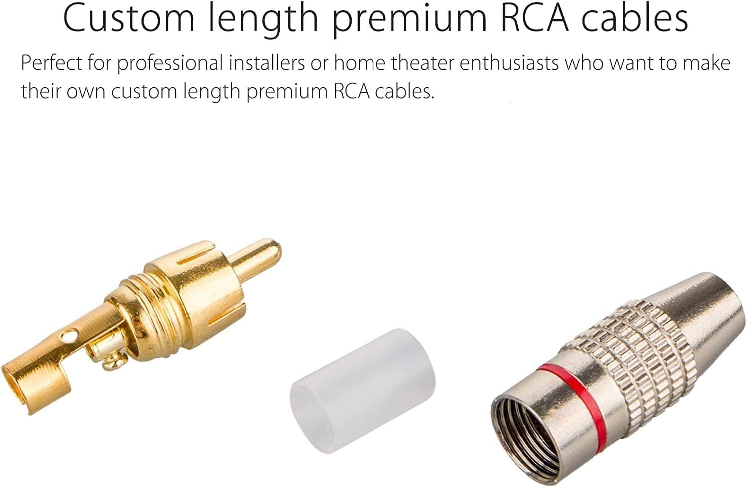 [ 20 Pieces ; 10 Black & 10 Red Colour ] RCA Plug Solder Gold Audio Video Cable Connector, Soldering Connectors for Composite AV Audio and Video Cables