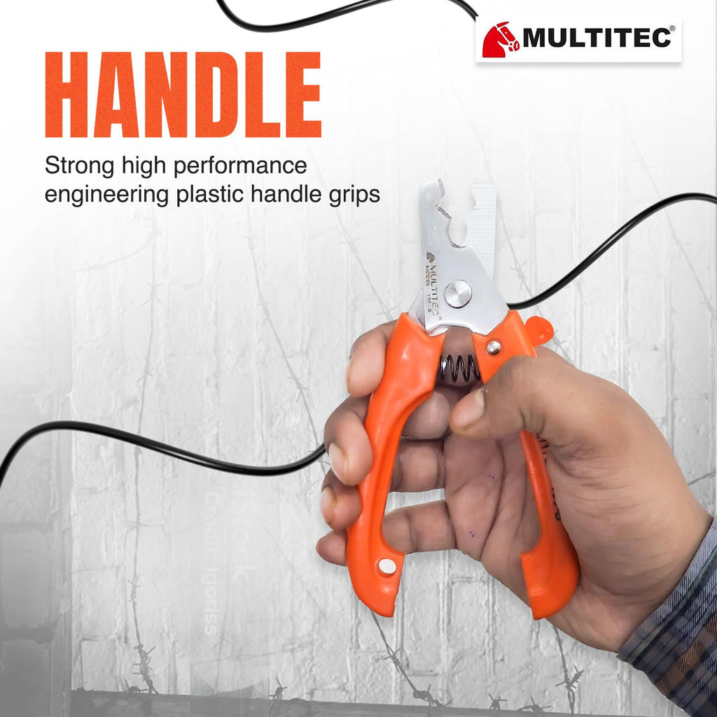 MULTITEC MT-02 Dx – Multifunction Copper Wire Stripper and Cutter | Ergonomic Grip | Strips 0.5mm² - 6mm² Solid Copper Wires | Electrical Maintenance Tool | Smooth Operation | Lightweight – 400g