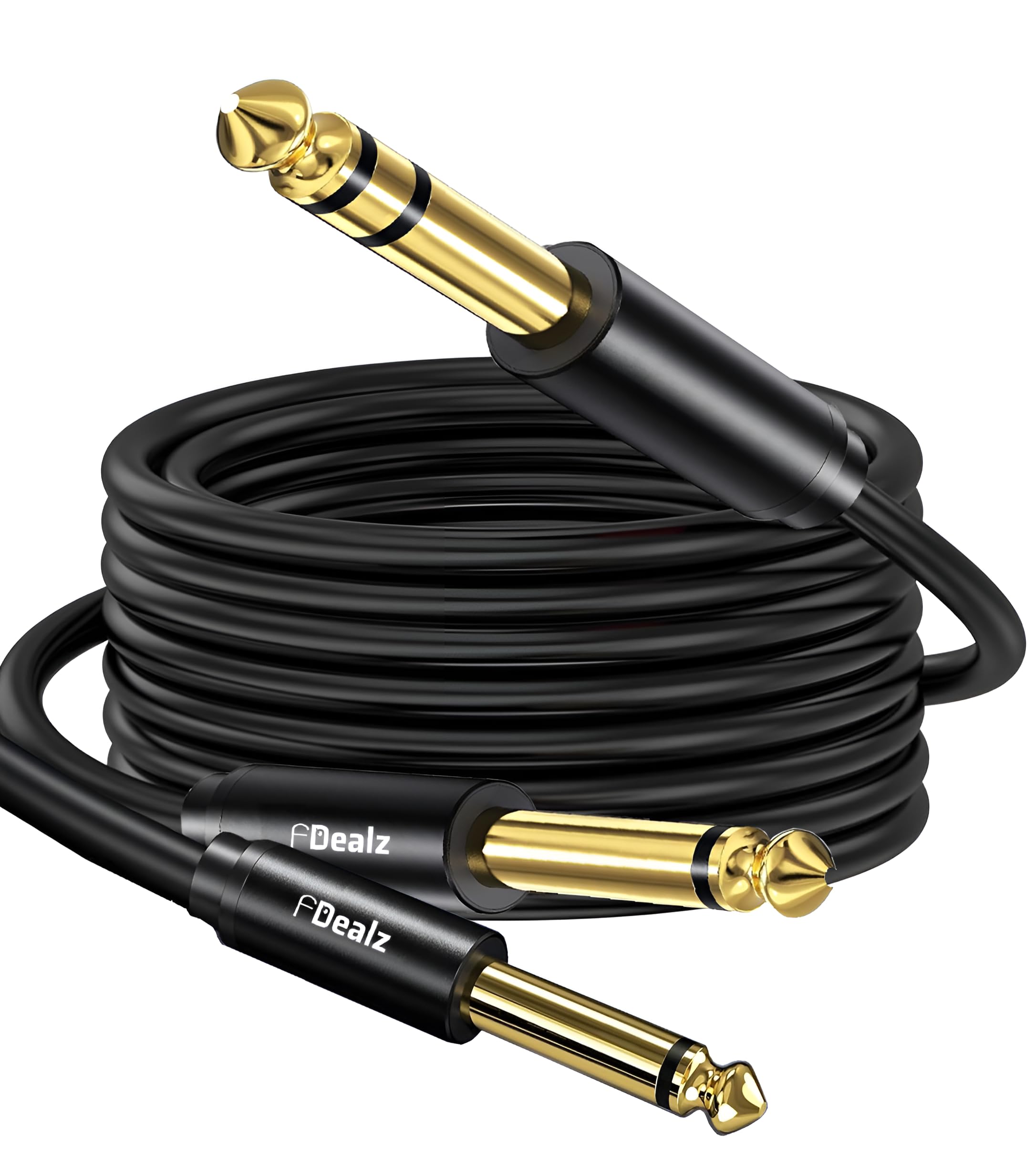 [ 1.5 Meter ] 3.5mm Stereo Female to 2 Ports 6.35 Male Mono Cable, 3.5mm 1/8 TRS Female to Dual 6.35mm 1/4 TS Male Stereo to Mono Y Splitter Cable, 3.5 Female to 2 Ports 6.35 Male Mono Cable