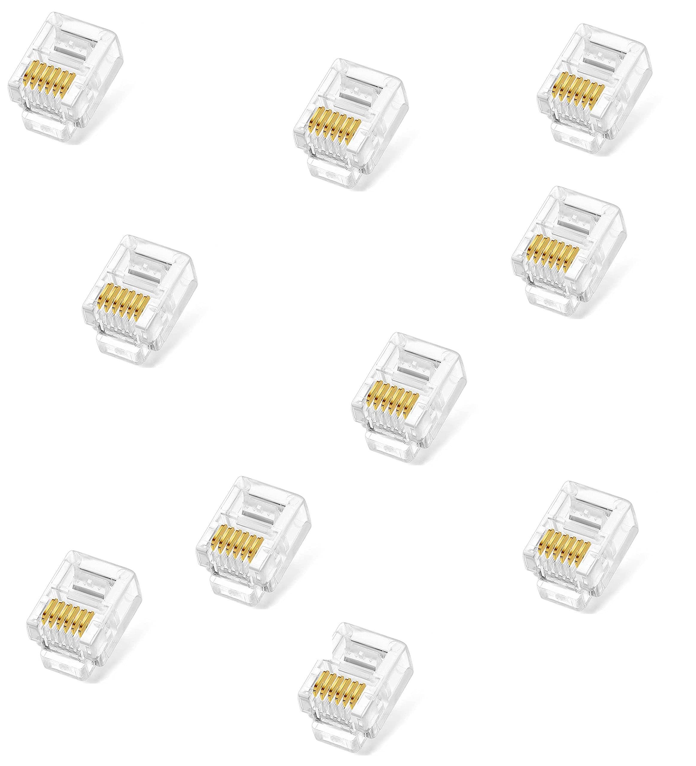 fdealz [ 50 Pieces ] 8P8C RJ45 Metal Shielded Male Plug Crimp Connectors, Cat6 RJ45 Ends, 8P8C Cat5, Cat6, Cat5e LAN Connector, Ethernet Cable Crimping Connector for Network Plug for Solid Wire and Standard Cable