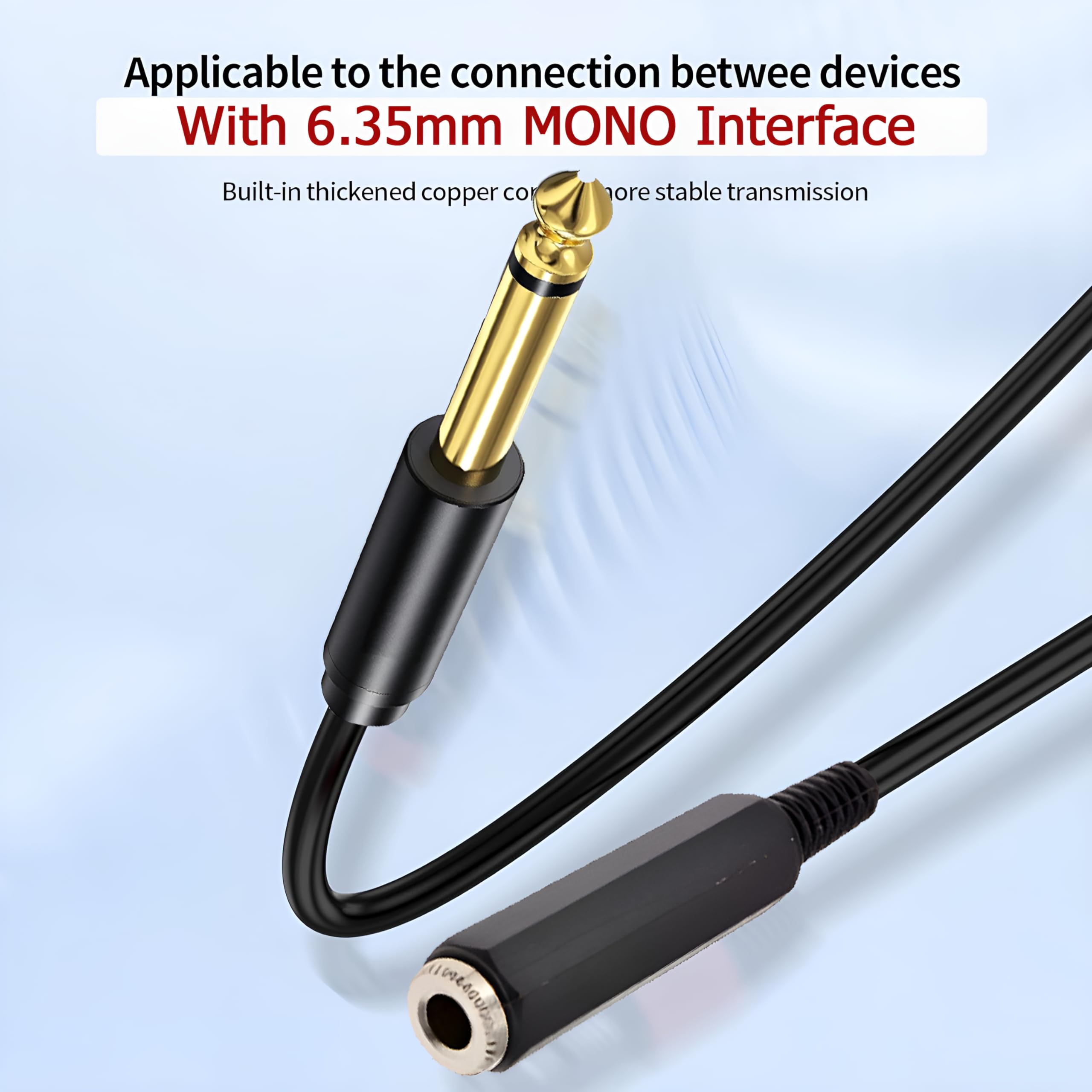 [ 150 CM ] 6.35 Stereo Male to 6.35 Female Cable 1.5 Meter, 1/4 Inch Male to Female Stereo Extension Cable Gold Plated Quarter inch Headphone Extension Cable