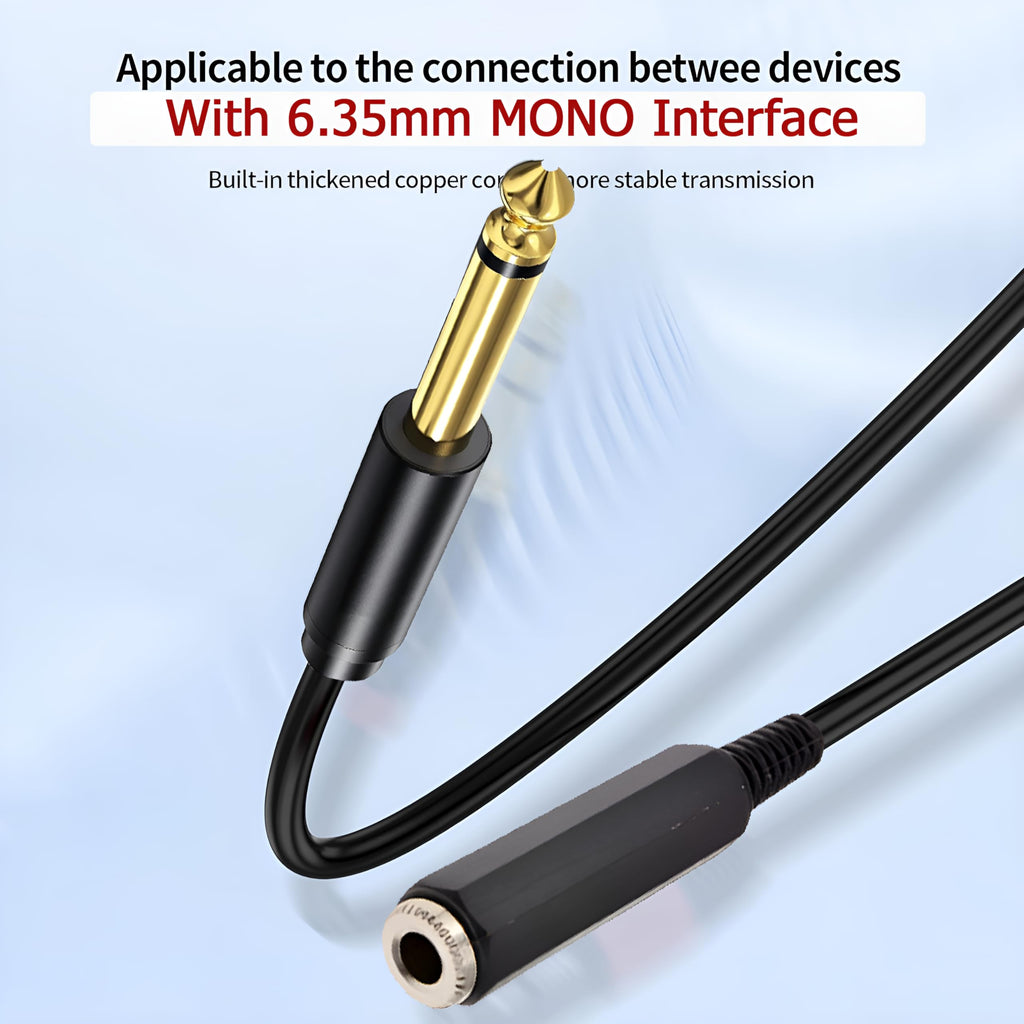 [ 150 CM ] 6.35 Stereo Male to 6.35 Female Cable 1.5 Meter, 1/4 Inch Male to Female Stereo Extension Cable Gold Plated Quarter inch Headphone Extension Cable