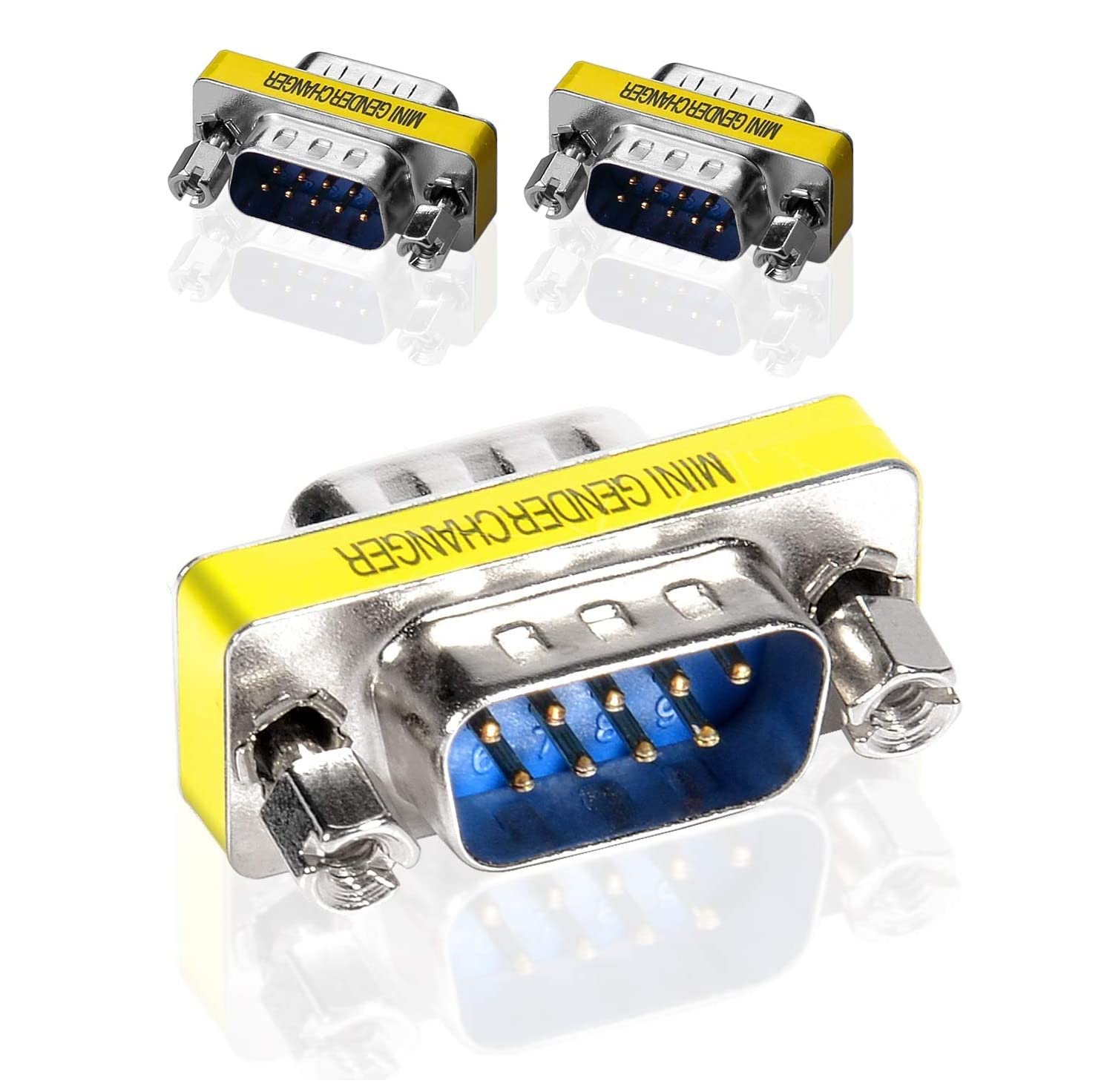 [ 2 Pieces DB9 9 Pin RS-232 Serial Connector DB9 Male to Male Cable Coupler Adapter (DB9 Male/Male)