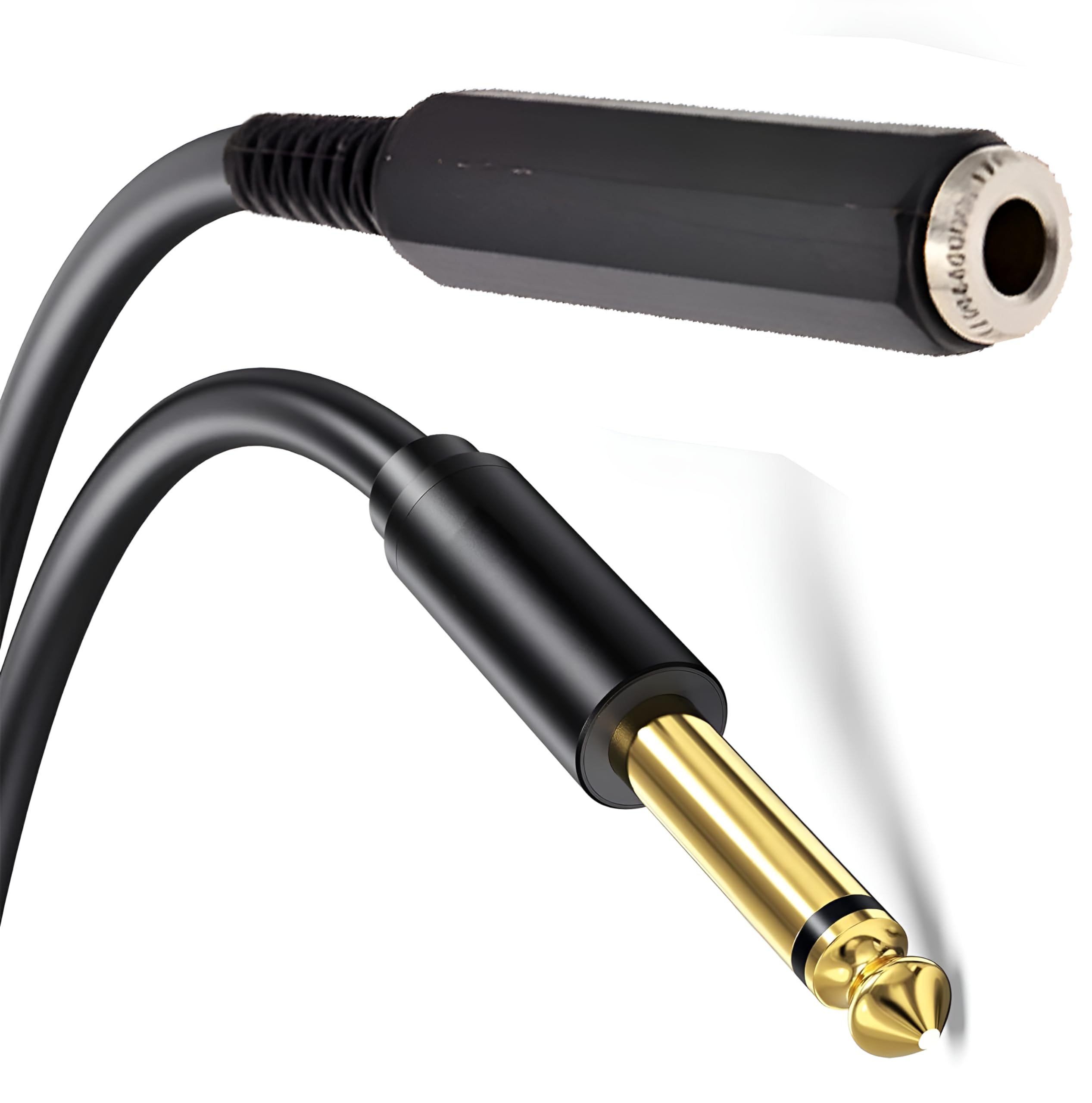 [ 1.5 Meter ] Mono 6.35 Male to 6.35 Female Cable 150CM, 1/4" to 1/4" TS Male to Female Cable, 6.35mm Mono Male to 6.35mm Mono Female Audio Cable for Amplifier, Speaker, Guitar