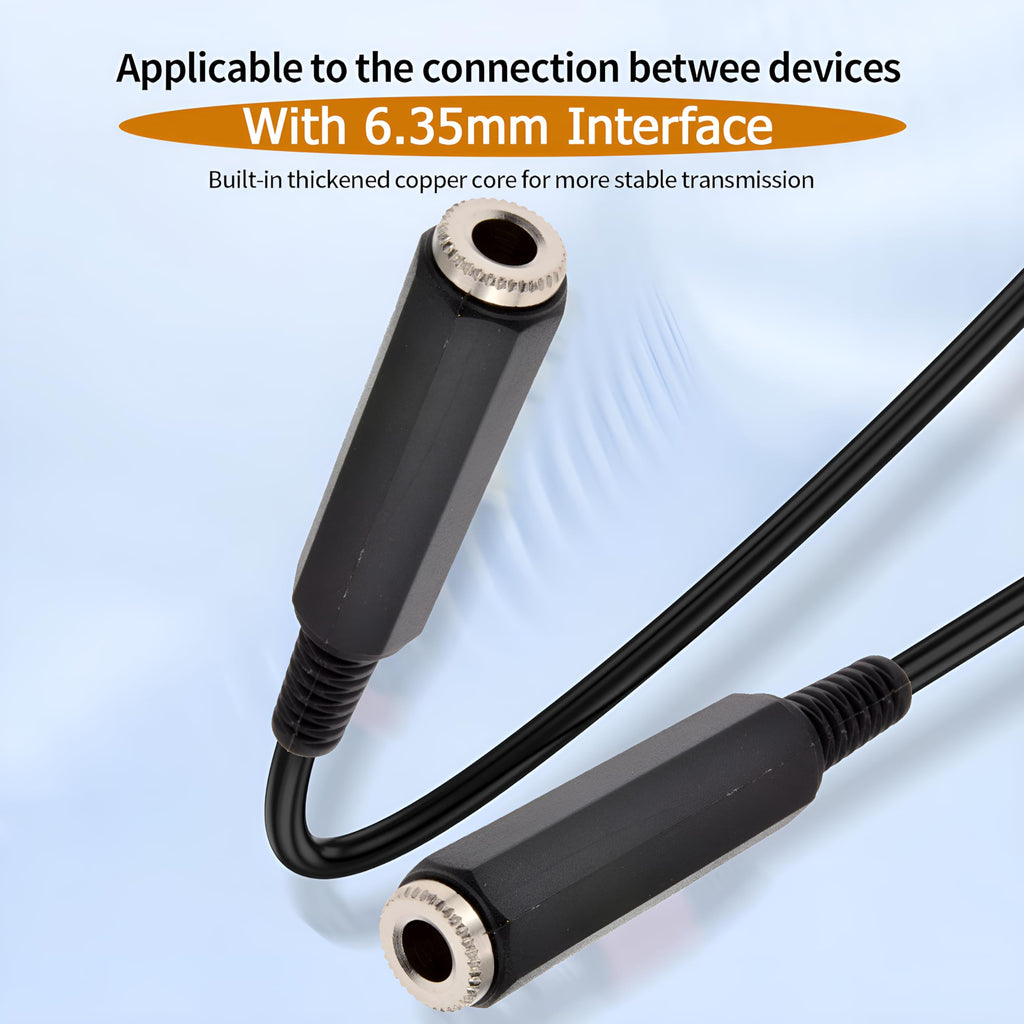 [ 1.5 Meter ] Mono 6.35 Male to 6.35 Female Cable 150CM, 1/4" to 1/4" TS Male to Female Cable, 6.35mm Mono Male to 6.35mm Mono Female Audio Cable for Amplifier, Speaker, Guitar