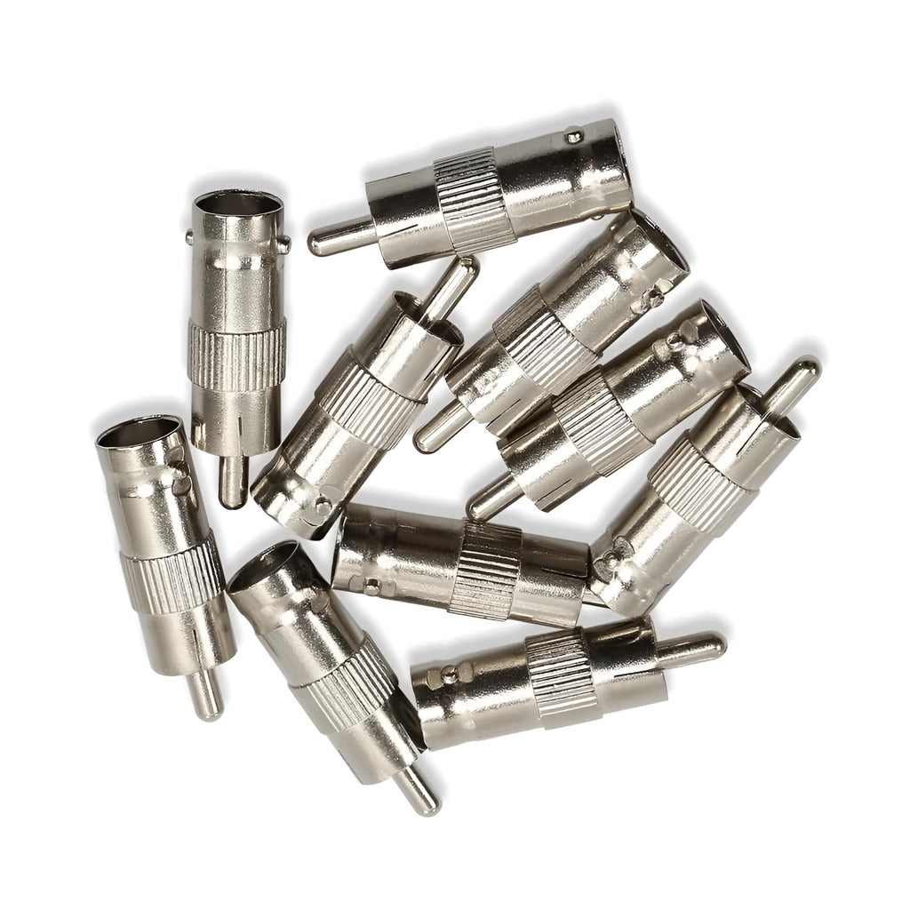 [ 10 Pieces RCA MALE to BNC FEMALE Converter, BNC Female to RCA Male Coax Cable Connector Adaptor for CCTV Camera