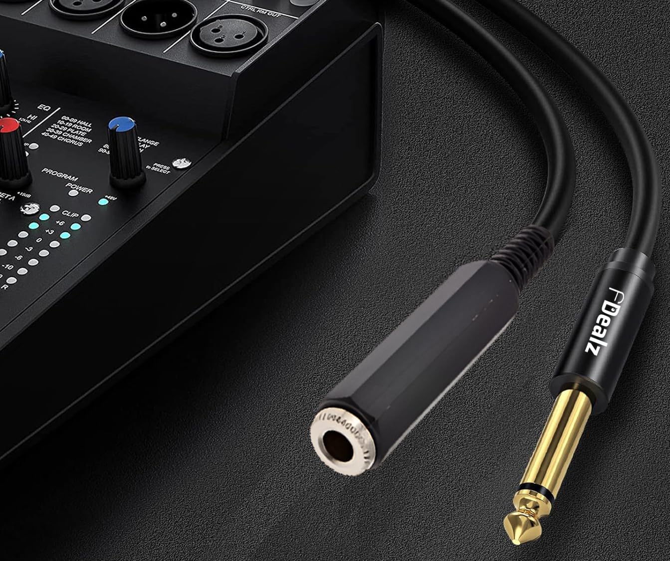 [ 1.5 Meter ] Mono 6.35 Male to 6.35 Female Cable 150CM, 1/4" to 1/4" TS Male to Female Cable, 6.35mm Mono Male to 6.35mm Mono Female Audio Cable for Amplifier, Speaker, Guitar