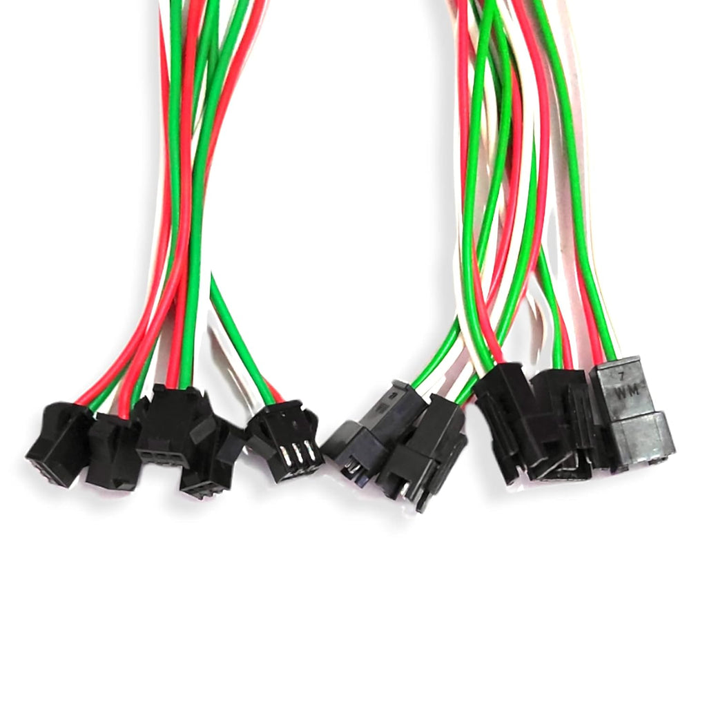 UNIVERSAL HUB� (Pair of 5) 3 Pin Plug Male and Female Connector Adapter with Electrical Cable Wire for LED Light