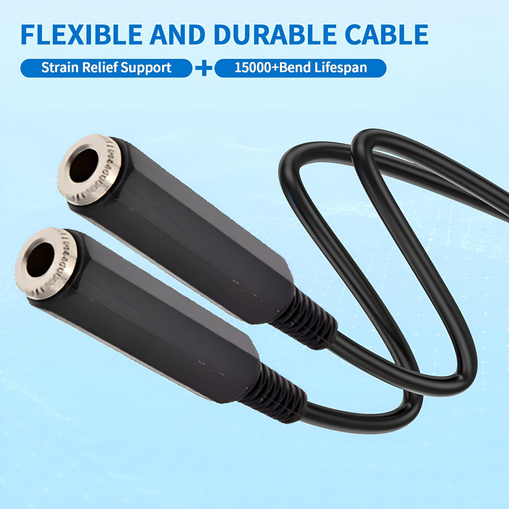 [ 1.5 Meter ] Mono 6.35 Male to 6.35 Female Cable 150CM, 1/4" to 1/4" TS Male to Female Cable, 6.35mm Mono Male to 6.35mm Mono Female Audio Cable for Amplifier, Speaker, Guitar