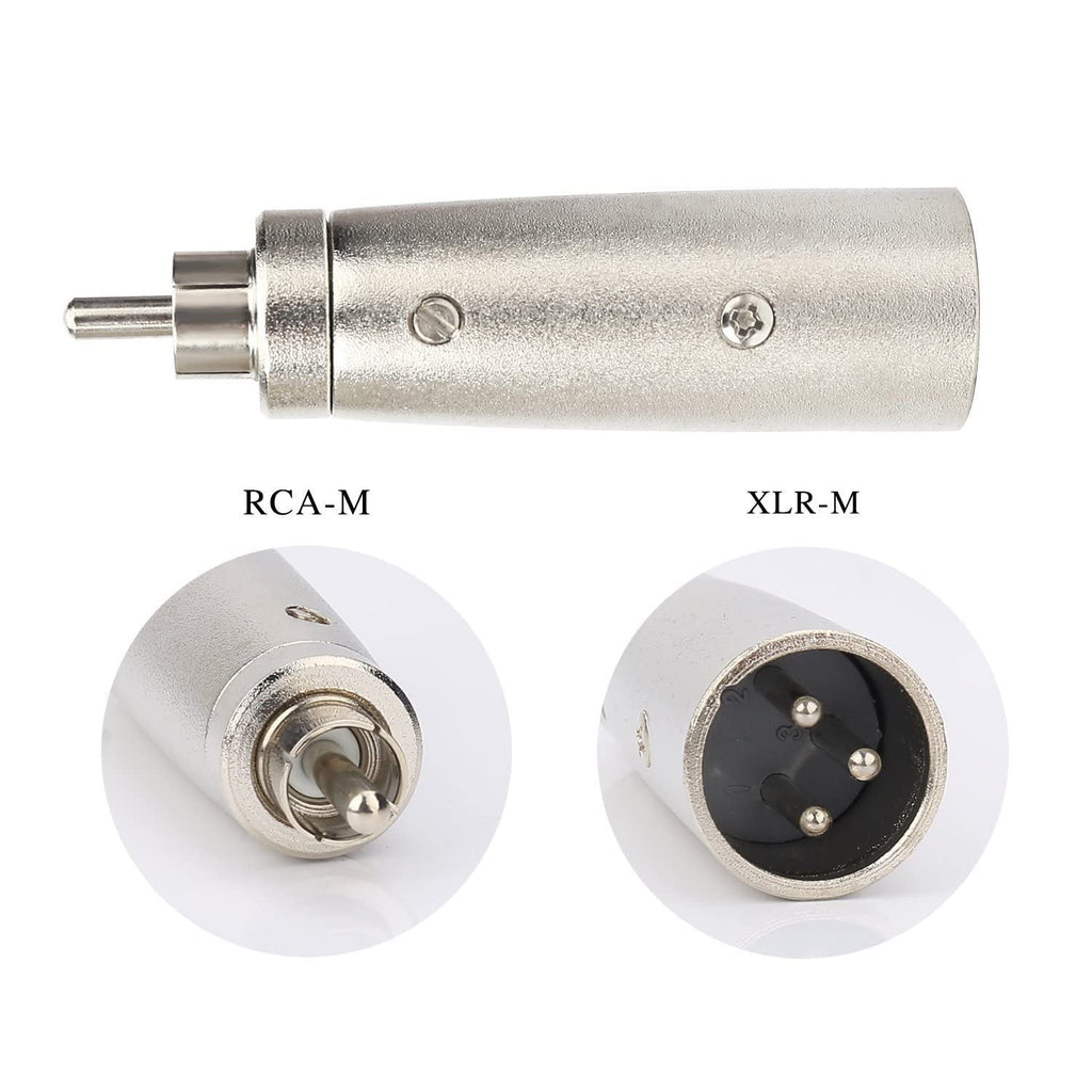 [ 1 Piece ] XLR Male to RCA Male Adapter, Male RCA to XLR Male Adapter XLR to RCA Converter with Microphone Connector Gender Changer Audio Coupler Connector