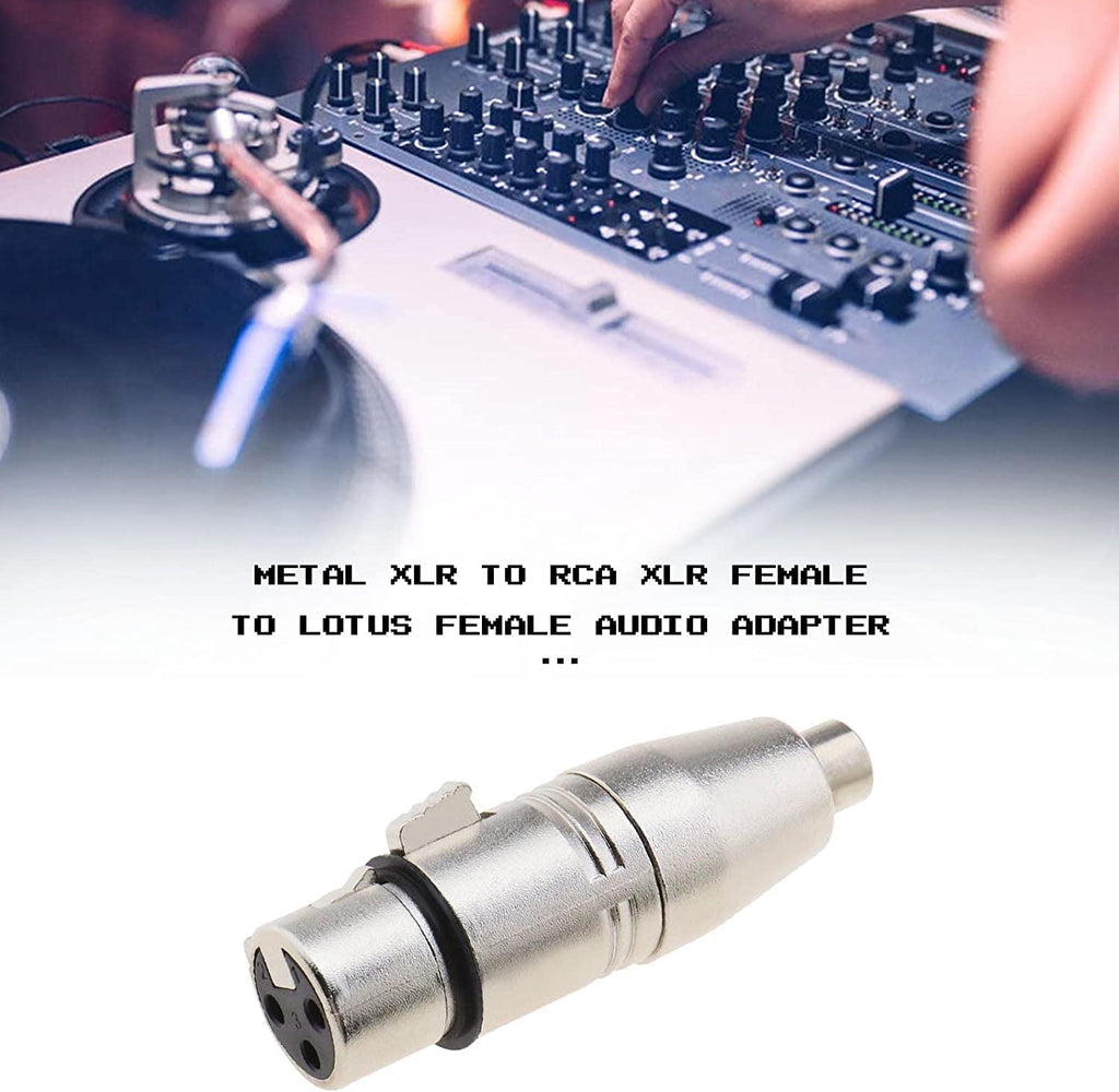 [ 1 Piece ] Xlr Female Jack To Rca Female Adapter Audio Microphone Mic Connector Xlr To Rca Converter Adapter Mic Extension Adapter Gender Changer Coupler, Silver