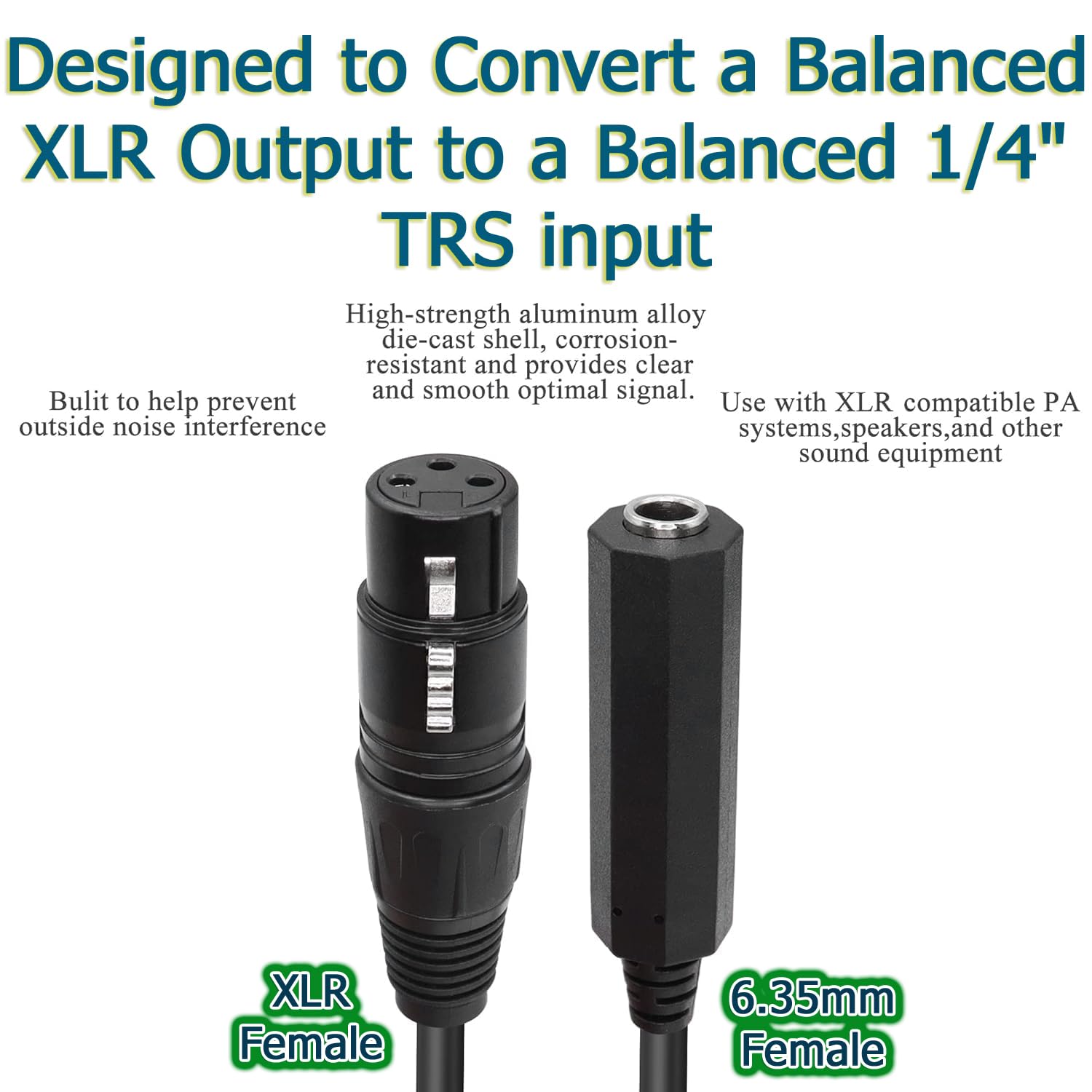 [ 150 CM ] 6.35 Stereo Male to 6.35 Female Cable 1.5 Meter, 1/4 Inch Male to Female Stereo Extension Cable Gold Plated Quarter inch Headphone Extension Cable