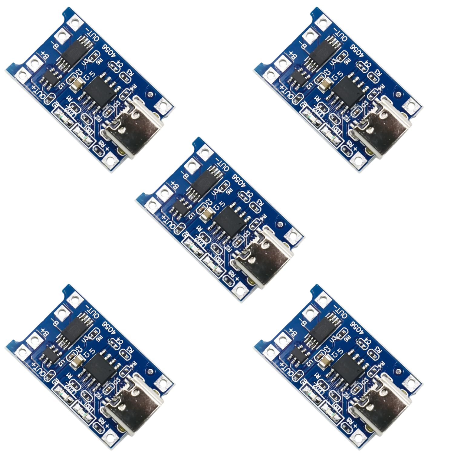 TP4056 C-Type 18650 Lithium-ion Battery Charging Module with Inbuilt BMS and Indicator 2Pcs