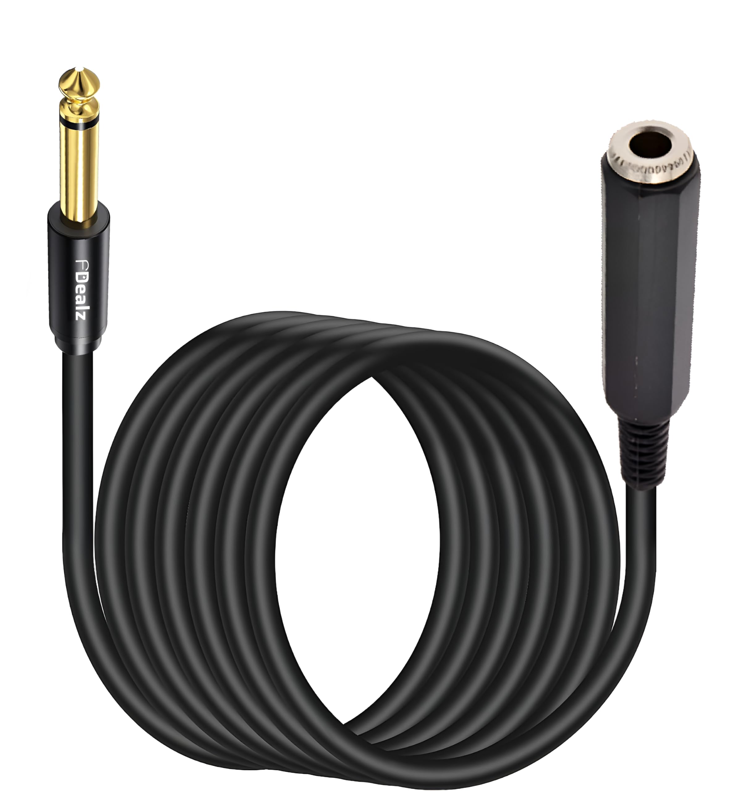 [ 1.5 Meter ] Mono 6.35 Male to 6.35 Female Cable 150CM, 1/4" to 1/4" TS Male to Female Cable, 6.35mm Mono Male to 6.35mm Mono Female Audio Cable for Amplifier, Speaker, Guitar