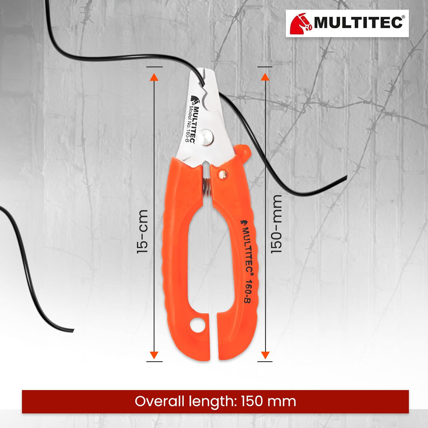 MULTITEC MT-02 Dx – Multifunction Copper Wire Stripper and Cutter | Ergonomic Grip | Strips 0.5mm² - 6mm² Solid Copper Wires | Electrical Maintenance Tool | Smooth Operation | Lightweight – 400g