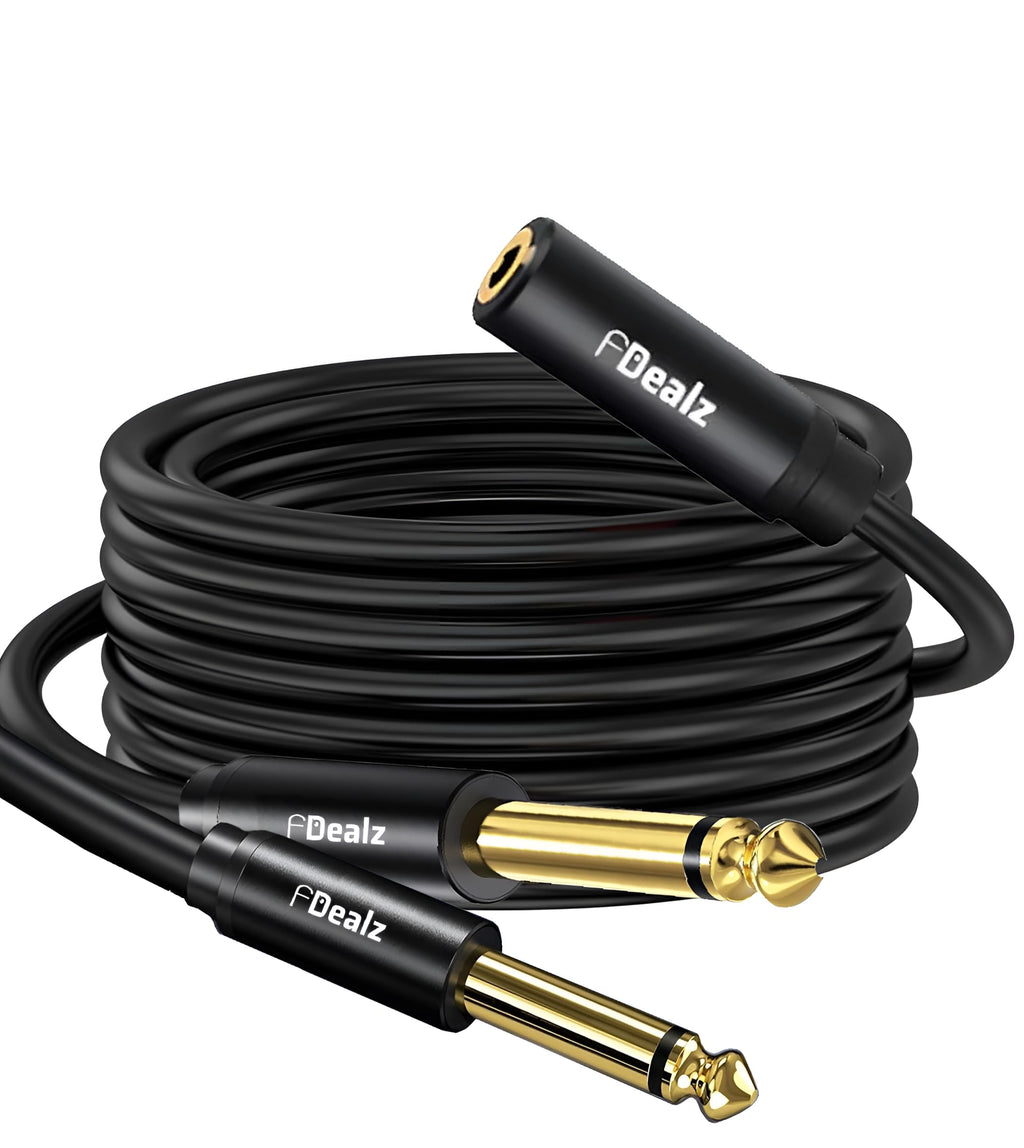 [ 1.5 Meter ] 3.5mm Stereo Female to 2 Ports 6.35 Male Mono Cable, 3.5mm 1/8 TRS Female to Dual 6.35mm 1/4 TS Male Stereo to Mono Y Splitter Cable, 3.5 Female to 2 Ports 6.35 Male Mono Cable