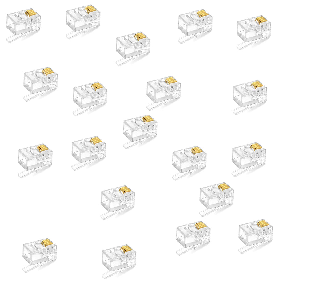 fdealz [ 50 Pieces ] 8P8C RJ45 Metal Shielded Male Plug Crimp Connectors, Cat6 RJ45 Ends, 8P8C Cat5, Cat6, Cat5e LAN Connector, Ethernet Cable Crimping Connector for Network Plug for Solid Wire and Standard Cable