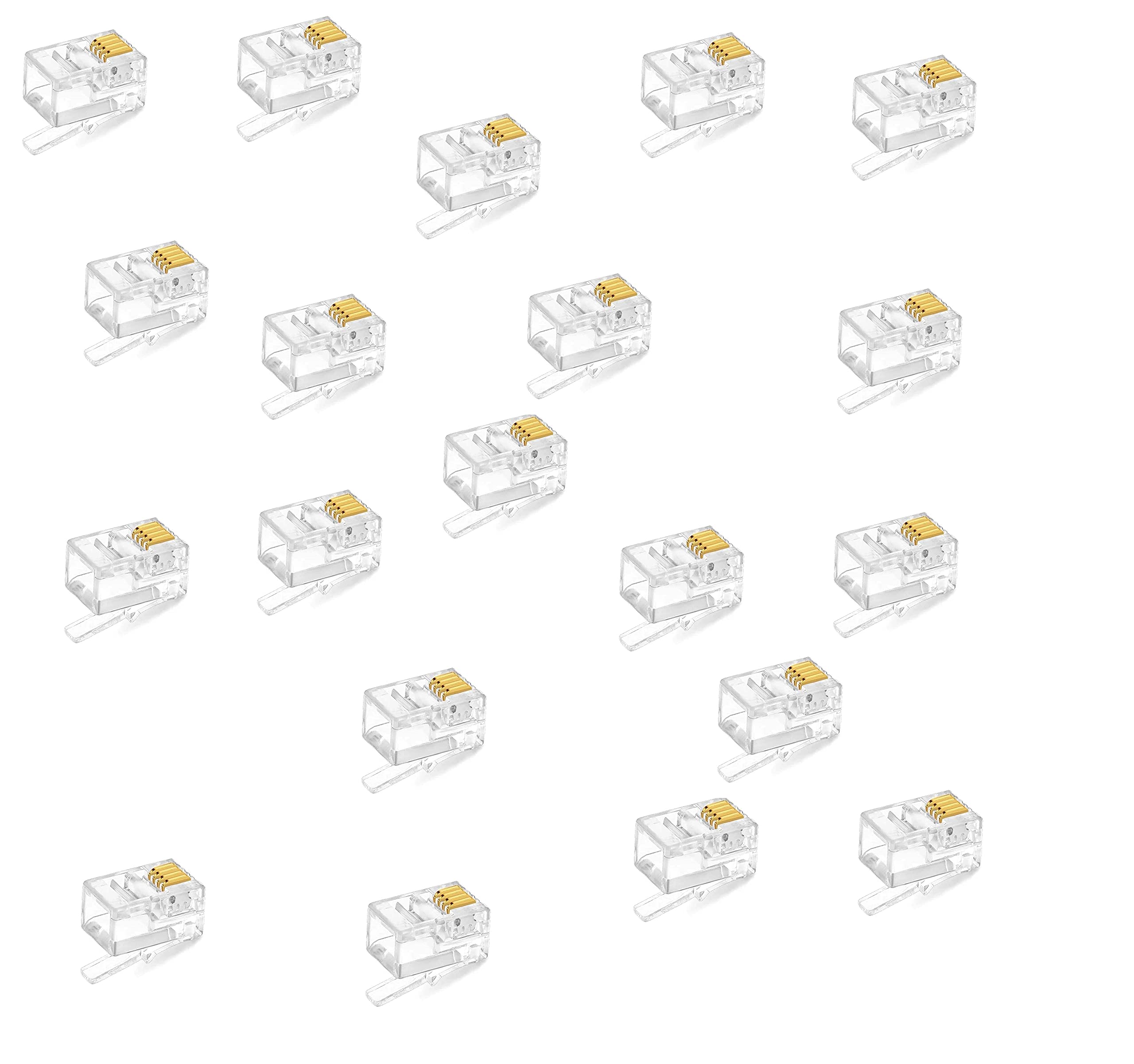 fdealz [ 50 Pieces ] 8P8C RJ45 Metal Shielded Male Plug Crimp Connectors, Cat6 RJ45 Ends, 8P8C Cat5, Cat6, Cat5e LAN Connector, Ethernet Cable Crimping Connector for Network Plug for Solid Wire and Standard Cable