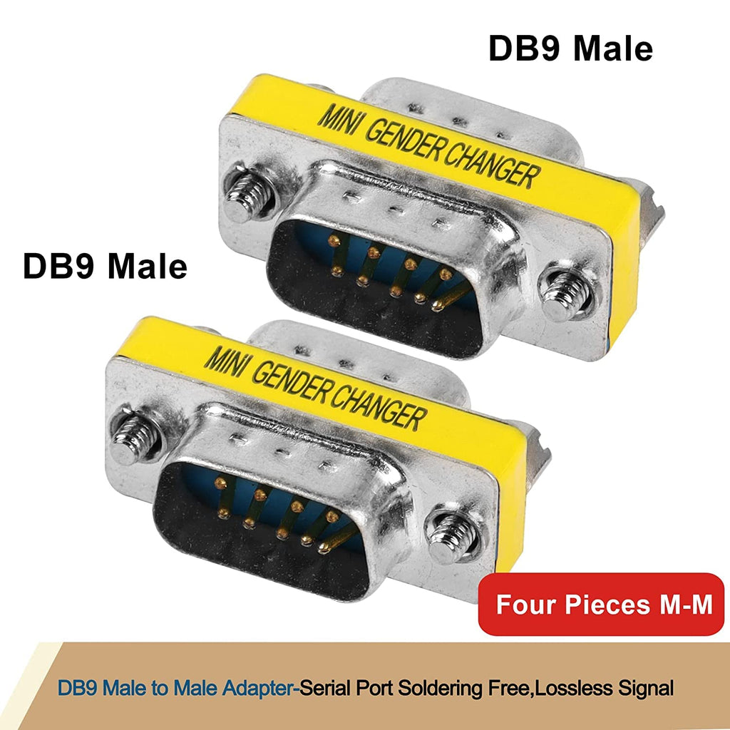 [ 2 Pieces DB9 9 Pin RS-232 Serial Connector DB9 Male to Male Cable Coupler Adapter (DB9 Male/Male)