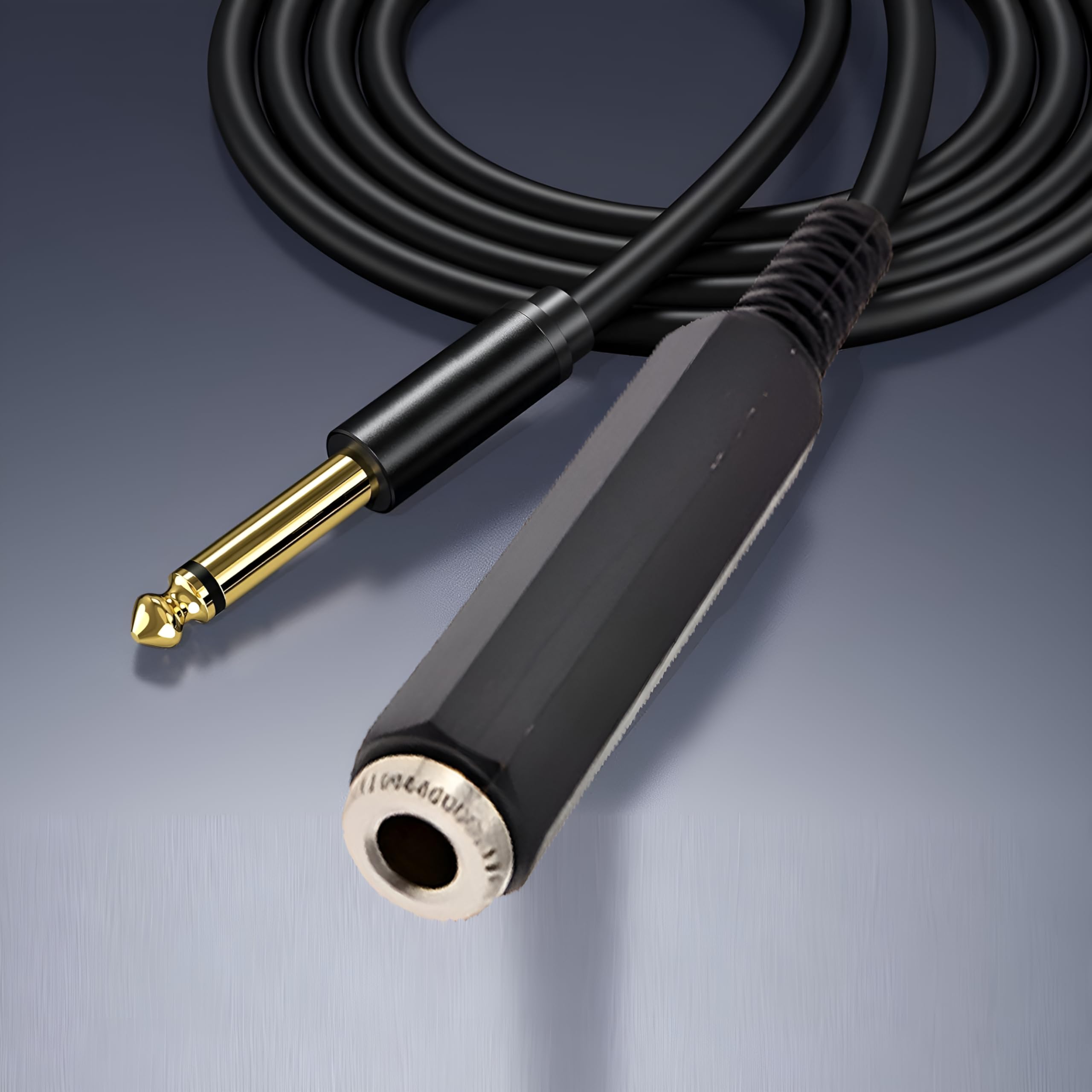 [ 150 CM ] 6.35 Stereo Male to 6.35 Female Cable 1.5 Meter, 1/4 Inch Male to Female Stereo Extension Cable Gold Plated Quarter inch Headphone Extension Cable