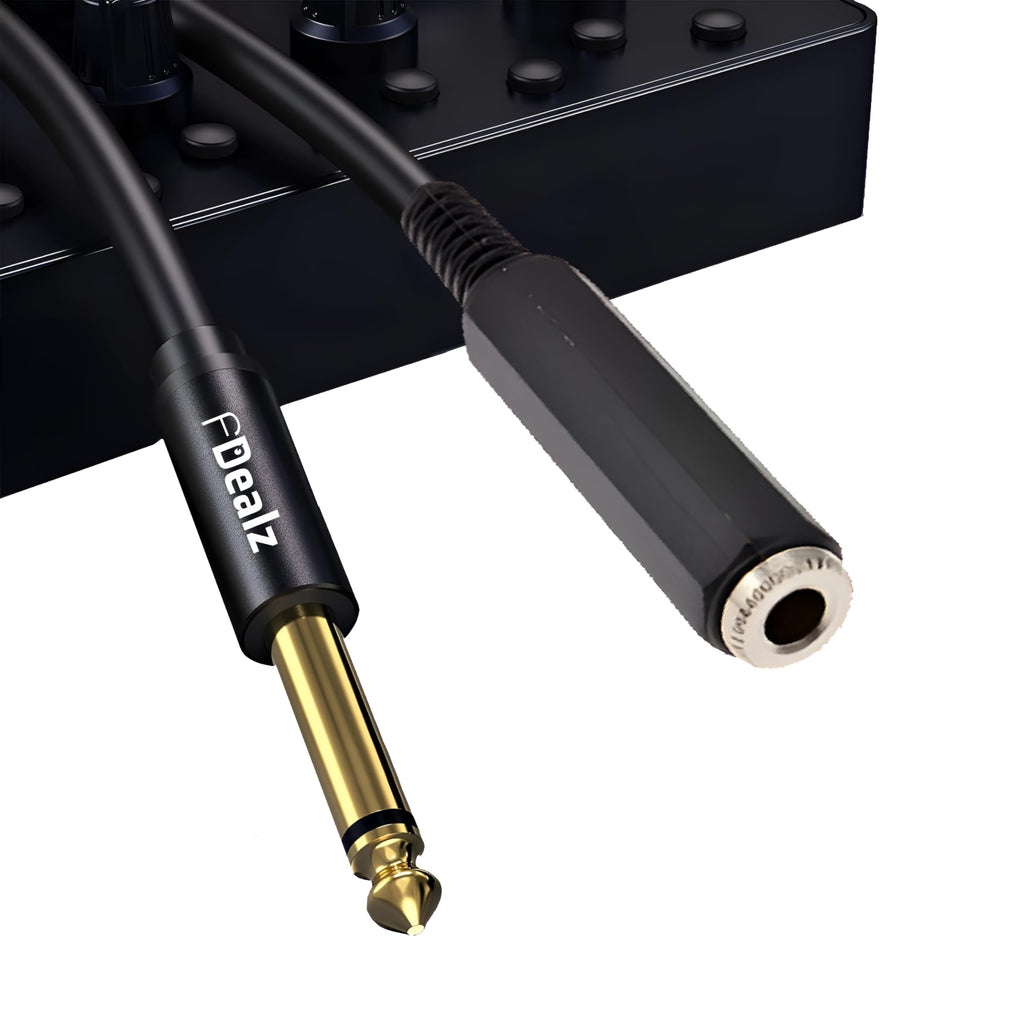 [ 150 CM ] 6.35 Stereo Male to 6.35 Female Cable 1.5 Meter, 1/4 Inch Male to Female Stereo Extension Cable Gold Plated Quarter inch Headphone Extension Cable