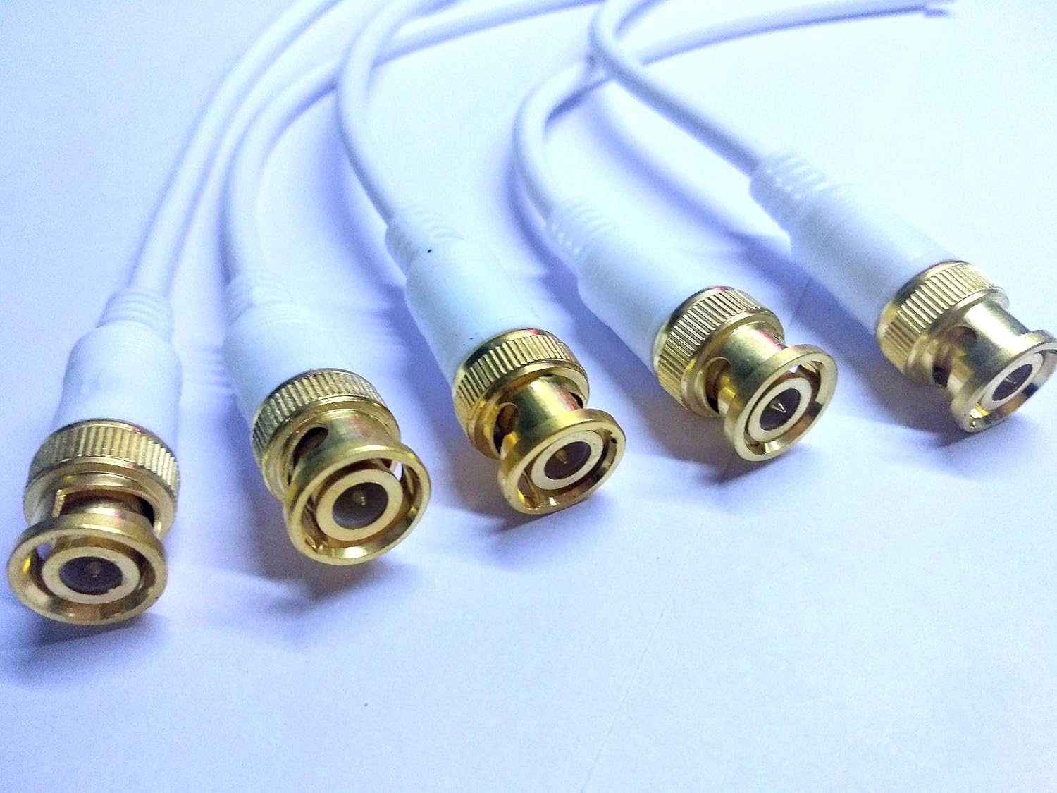 BNC Connector with Copper Cable 20 cm for CCTV, Camera,DVR (Pack of 5 PCs)